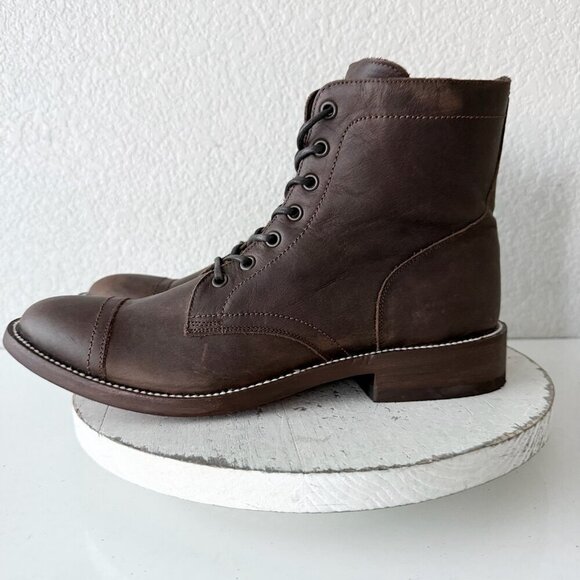 NEW Lane Mens Brown Ankle Boots Size 10 Lace-up Casual Genuine Leather Sole main image 6